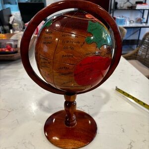 Wooden Globe with Stand